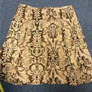 LOFT Brown and Cream Skirt